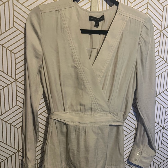 Elegant Cream Wrap Blouse - Picture 2 of 4